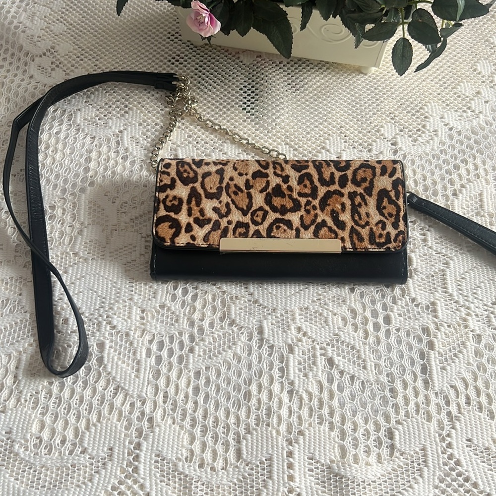 White House Black Market leopard calf hair purse  Crossbody Bag